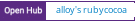 Open Hub project report for alloy's rubycocoa