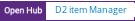 Open Hub project report for D2 item Manager