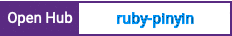 Open Hub project report for ruby-pinyin